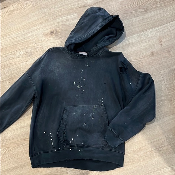 MoojiMooji Black Distressed Hoodie - Picture 1 of 9